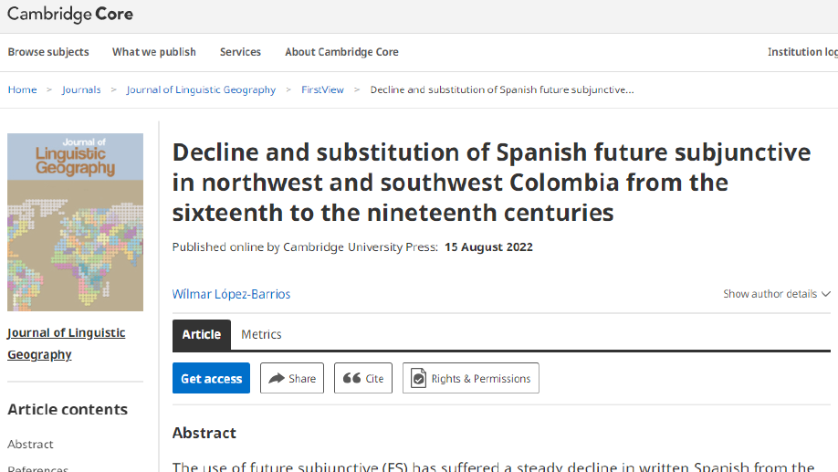 Decline and substitution of Spanish future subjunctive in northwest and southwest Colombia from the sixteenth to the nineteenth centuries